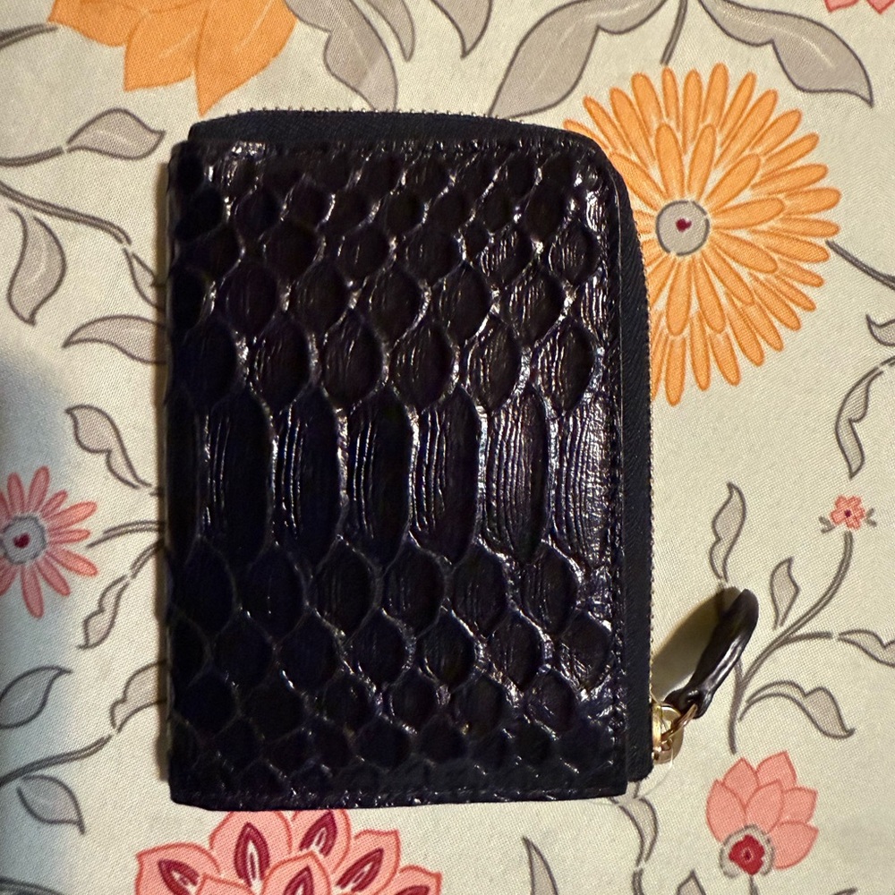 Mulberry Croc Midnight Black Leather Card case/wallet - Picture 2 of 4